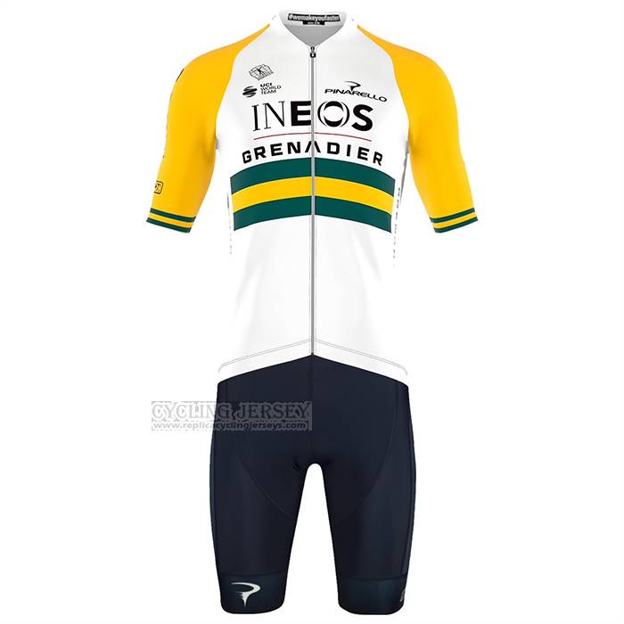 2023 Cycling Jersey Ineos Grenadiers Yellow Short Sleeve And Bib Short